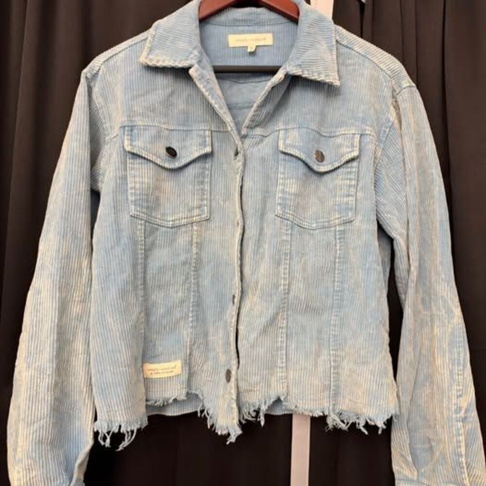 Simply Southern Super Soft Light Blue Corduroy Jacket – Size Medium
